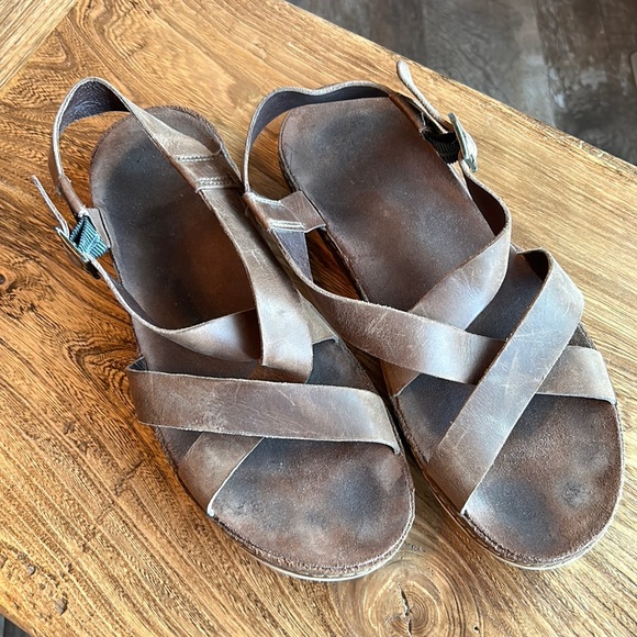 Chaco Shoes - Chaco Wayferer leather sandals in Otter